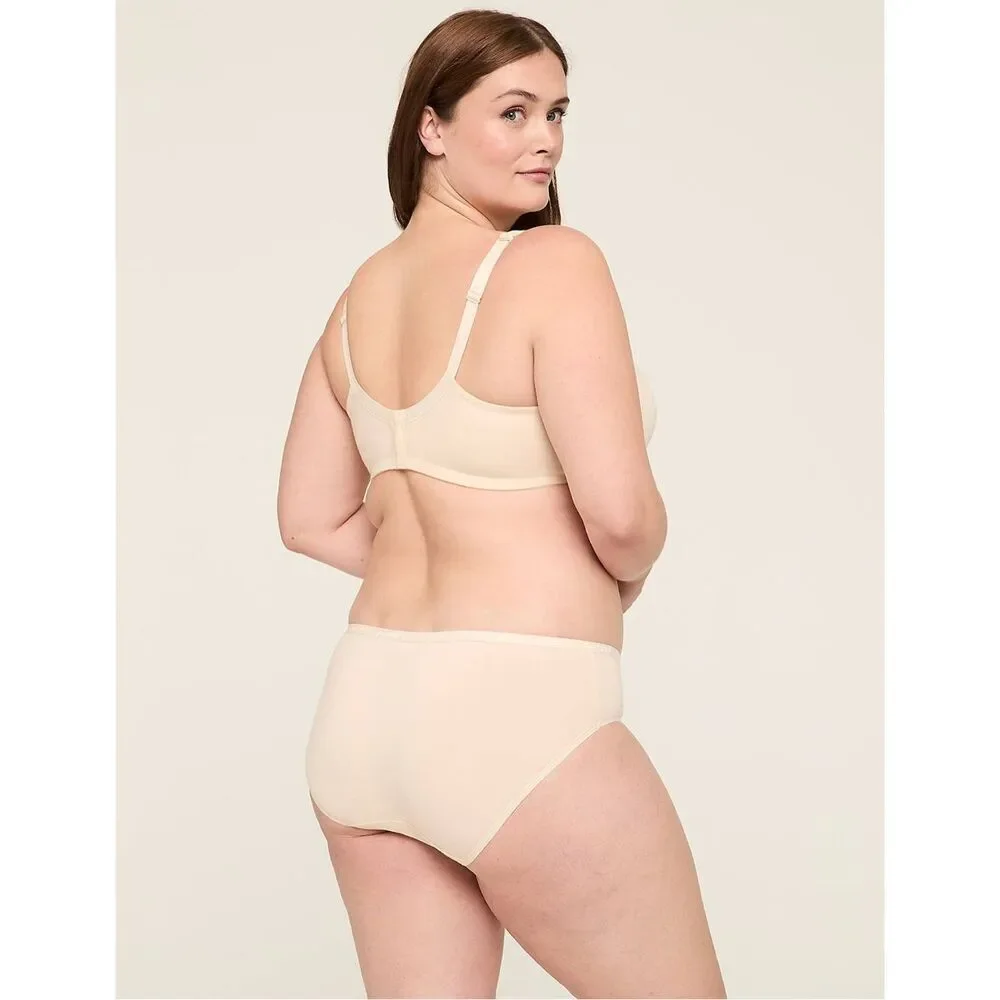 Cacique Cotton Boost Plunge Beige Sz 44DDD Bra